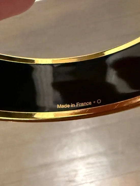 Hermes Clous En Trompe L Oeil ESP Multicolor Bangle Bracelet 65-35mm Gold Plates - Picture 6 of 12